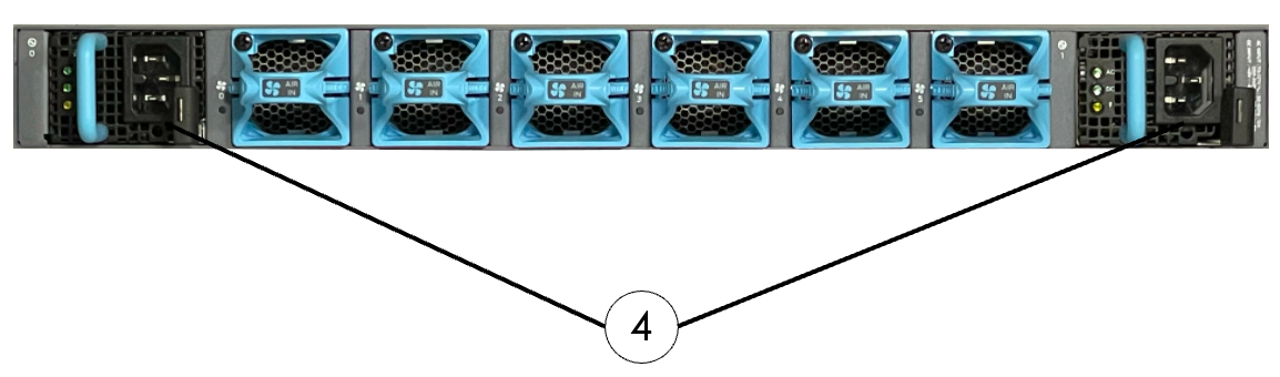 Juniper QFX5130 High-Bandwidth Ethernet Data Switch (Rear View)