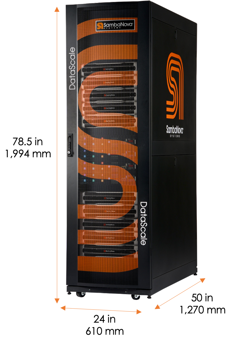 DataScale SN40L rack labeled with dimensions