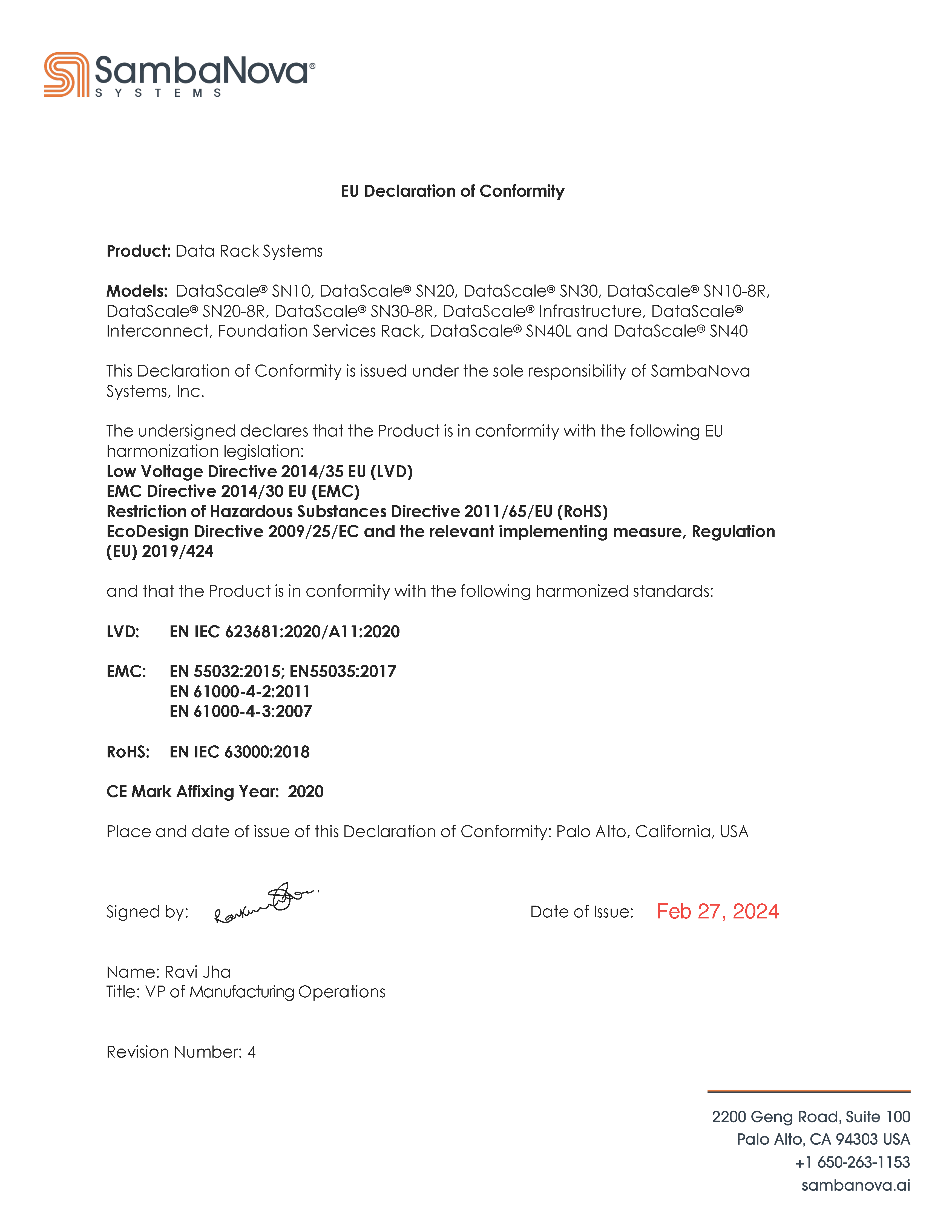 EU Declaration of Conformity