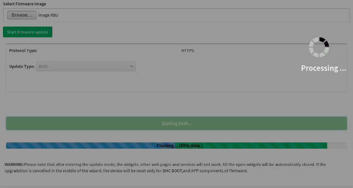 Flash process screen