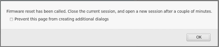 Firmware reset message