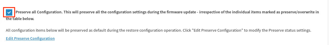 Preserve all Configuration